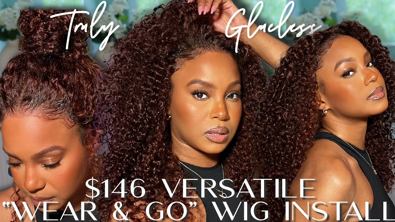 NEW "WEAR & GO" GLUELESS Curly Wig for BEGINNERS + 3 STYLES | PRECUT & PREPLUCKED | KLAIYI HAIR