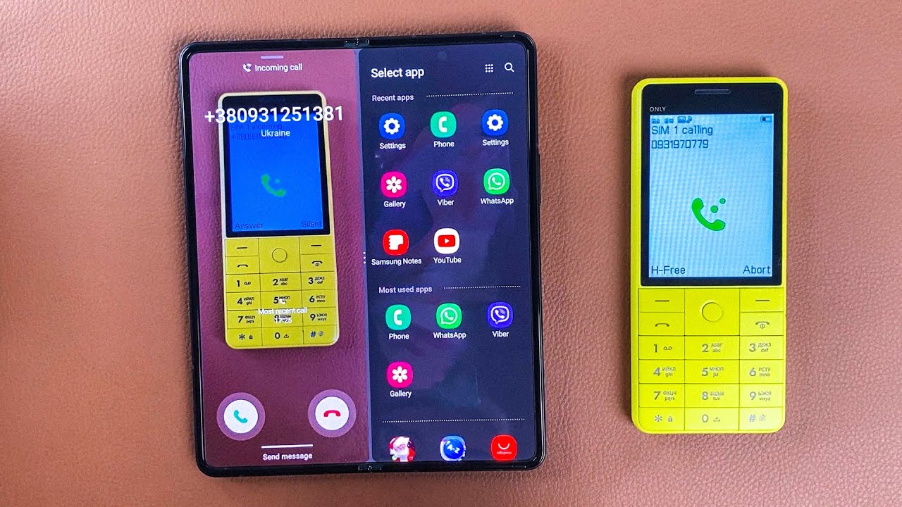 Fake BQ Only Yellow vs Samsung Z Fold 3 Incoming Call & Outgoing Call