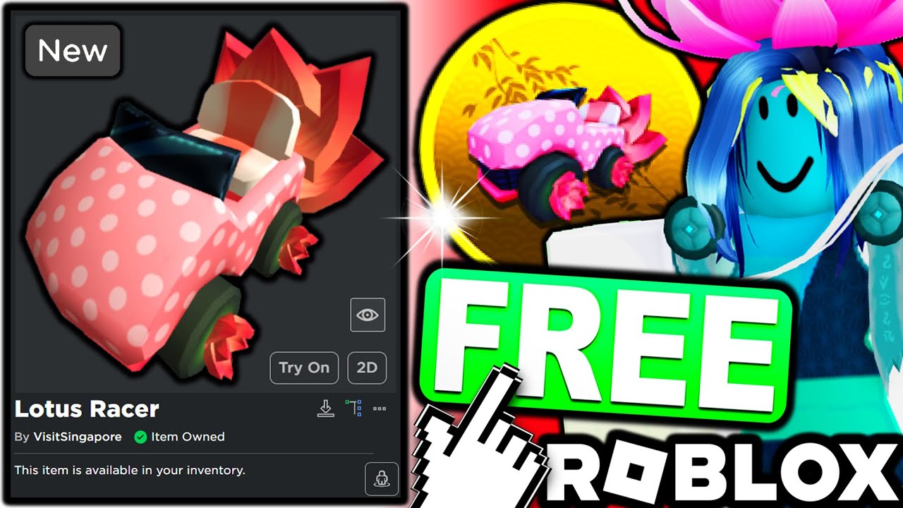 FREE ACCESSORY! HOW TO GET Lotus Racer! (ROBLOX Singapore Wanderland Event)