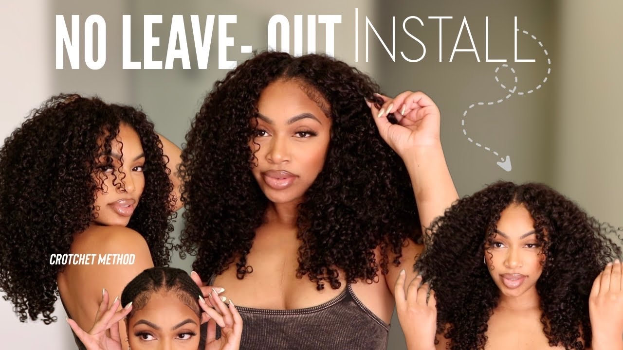 NO LEAVE OUT V- PART WIG INSTALL: Trying Out Viral Crotchet Method (NO Lace, NO Glue) | UNice Hair