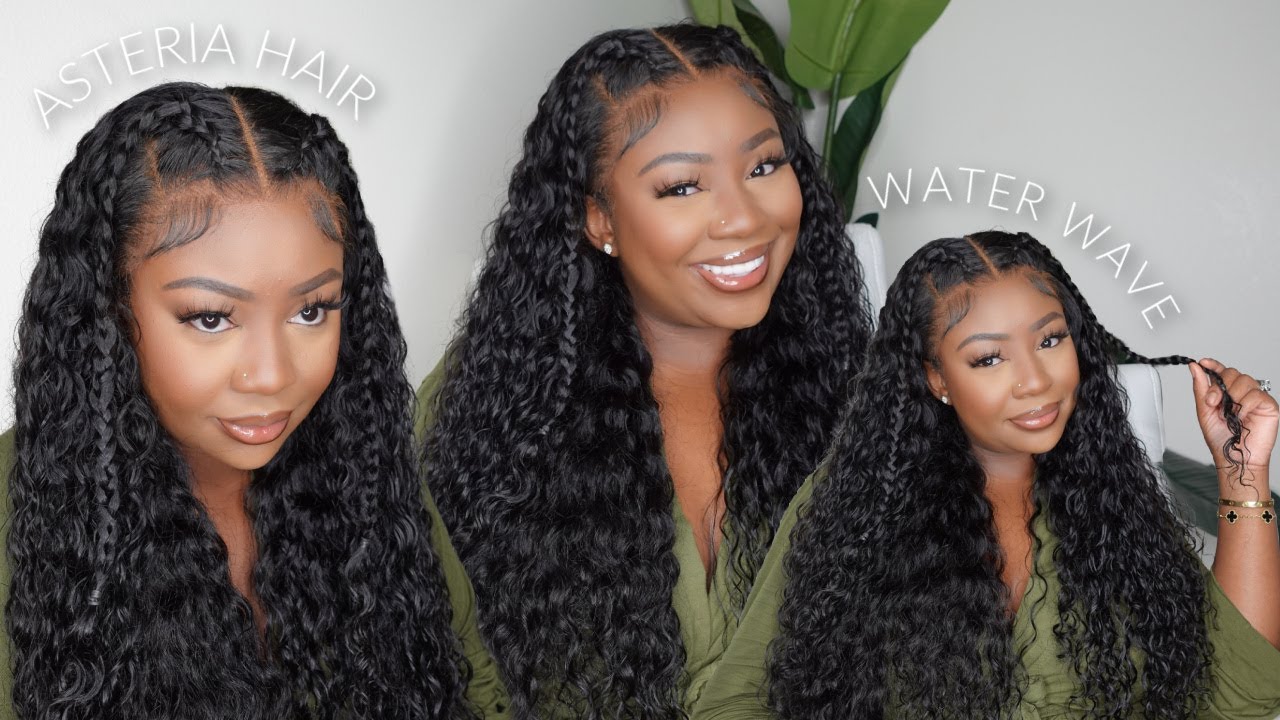 PRE PLUCKED WATER WAVE FRONTAL WIG INSTALL + STYLE | PERFECT FOR SUMMER BEACH | ASTERIA HAIR