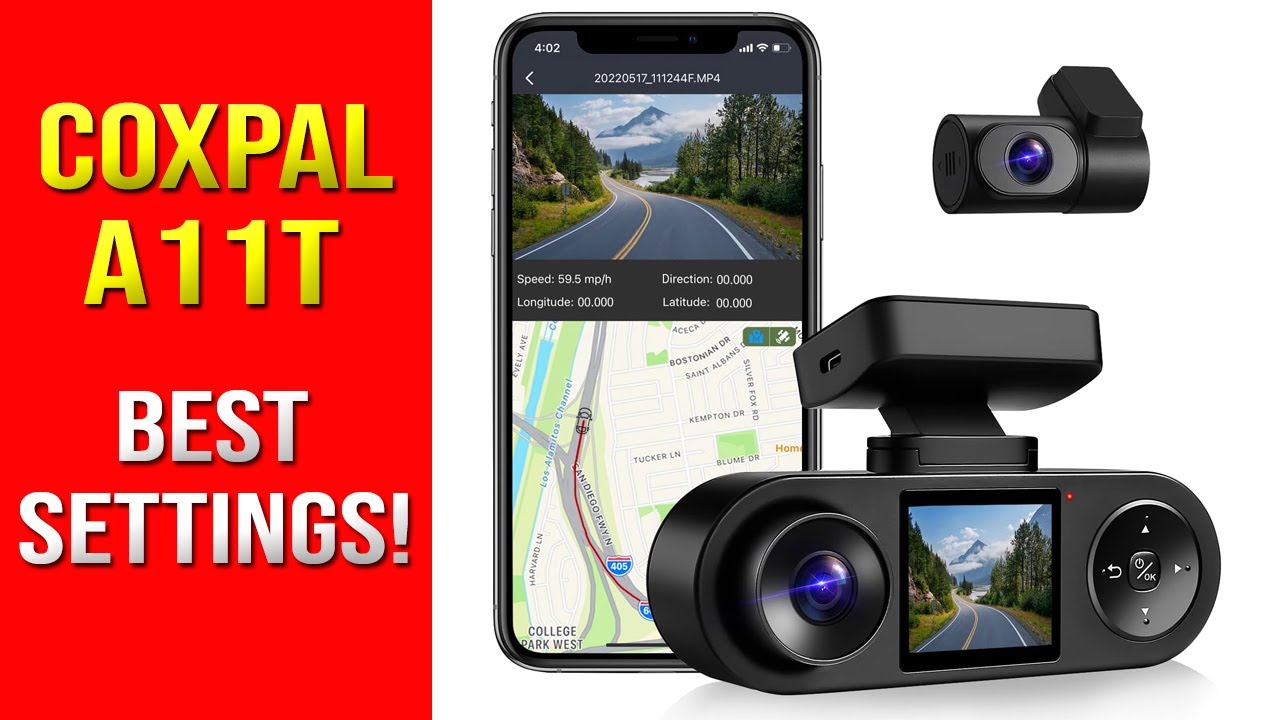 Coxpal A11T Triple Dash Cam Full Menu & Recommended Settings (2K, HD, GPS, WIFI App, Park Monitor)