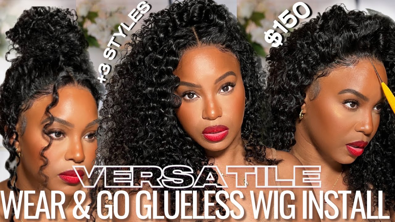 NEW "WEAR & GO" GLUELESS Curly Wig for BEGINNERS + 3 STYLES |PRECUT & PREPLUCKED| BEAUTYFOREVER HAIR
