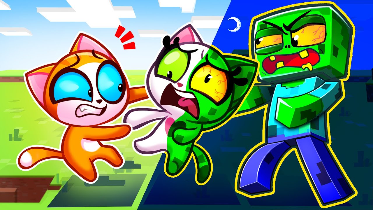 Rescue Baby Cat from Zombie! Minecraft Story + More Funny Kids Cartoons by Purr-Purr Stories